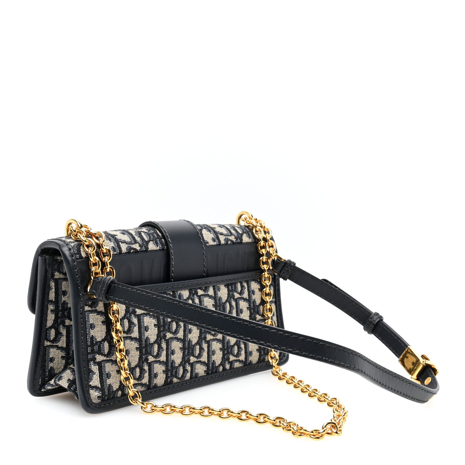 Christian Dior Oblique 30 Montaigne East West Chain Flap Bag Blue 3 of 9