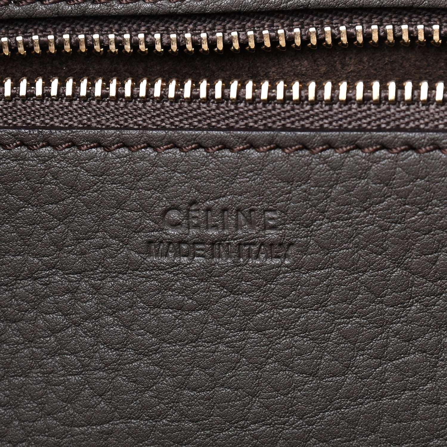 Celine Crisped Calfskin Small Tie Knot Tote Dark Khaki 7 of 9