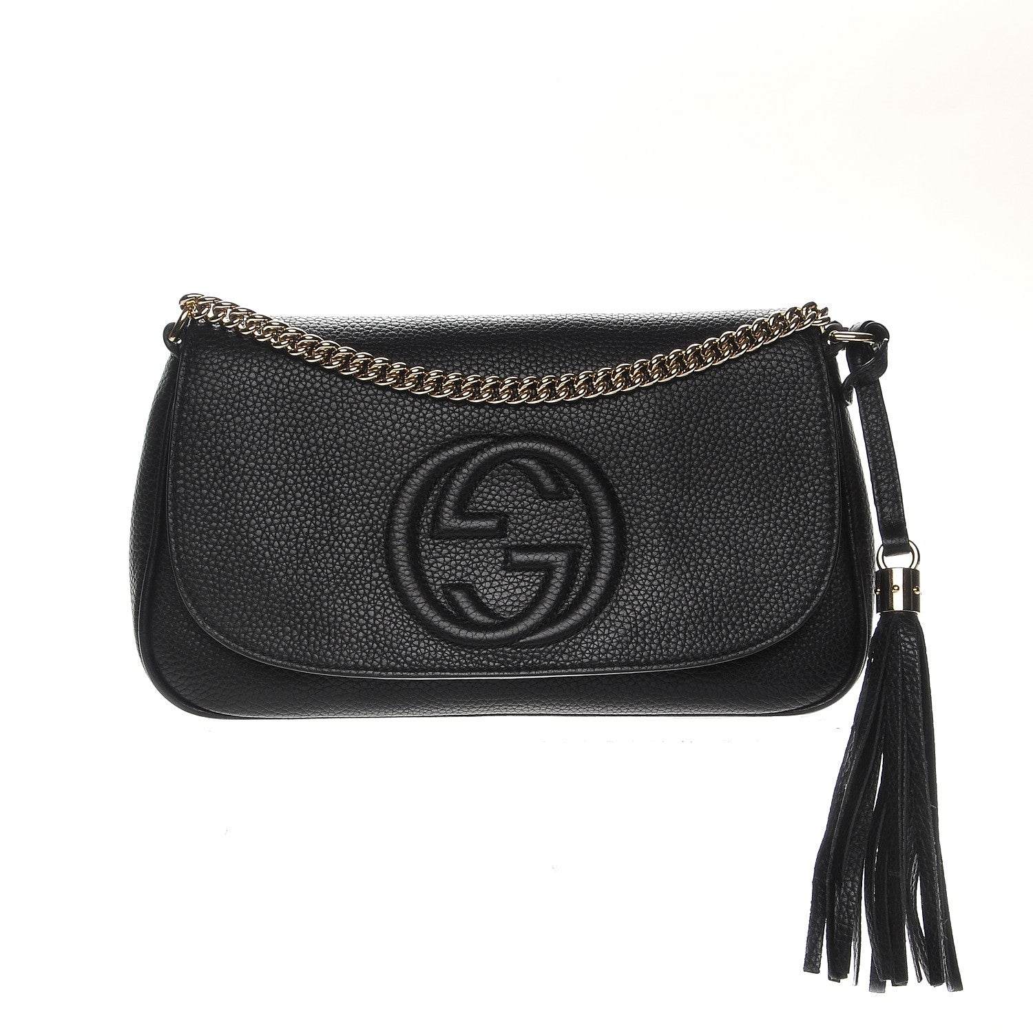 Gucci Pebbled Calfskin Medium Soho Flap Crossbody Black 1 of 9