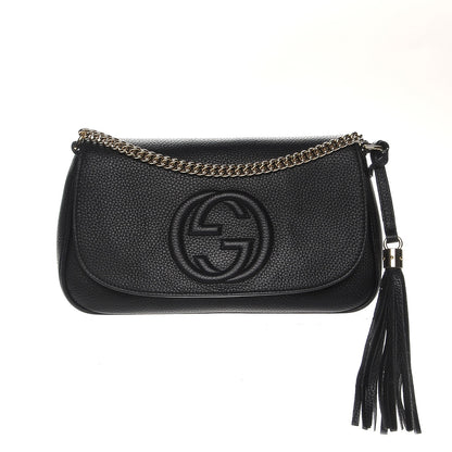 Gucci Pebbled Calfskin Medium Soho Flap Crossbody Black 1 of 9