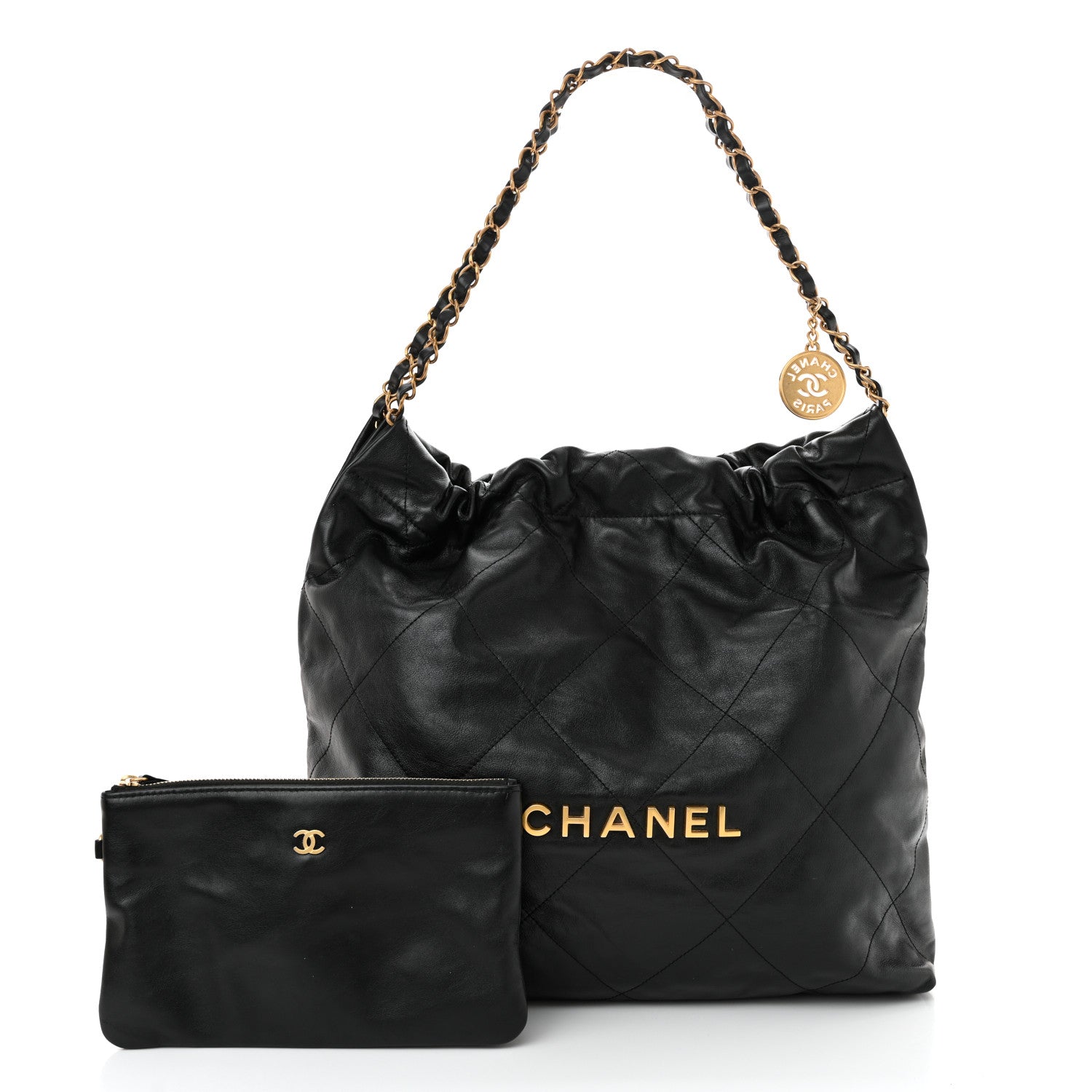 Chanel Shiny Calfskin Quilted Chanel 22 Black 3 of 13