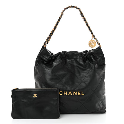 Chanel Shiny Calfskin Quilted Chanel 22 Black 3 of 13