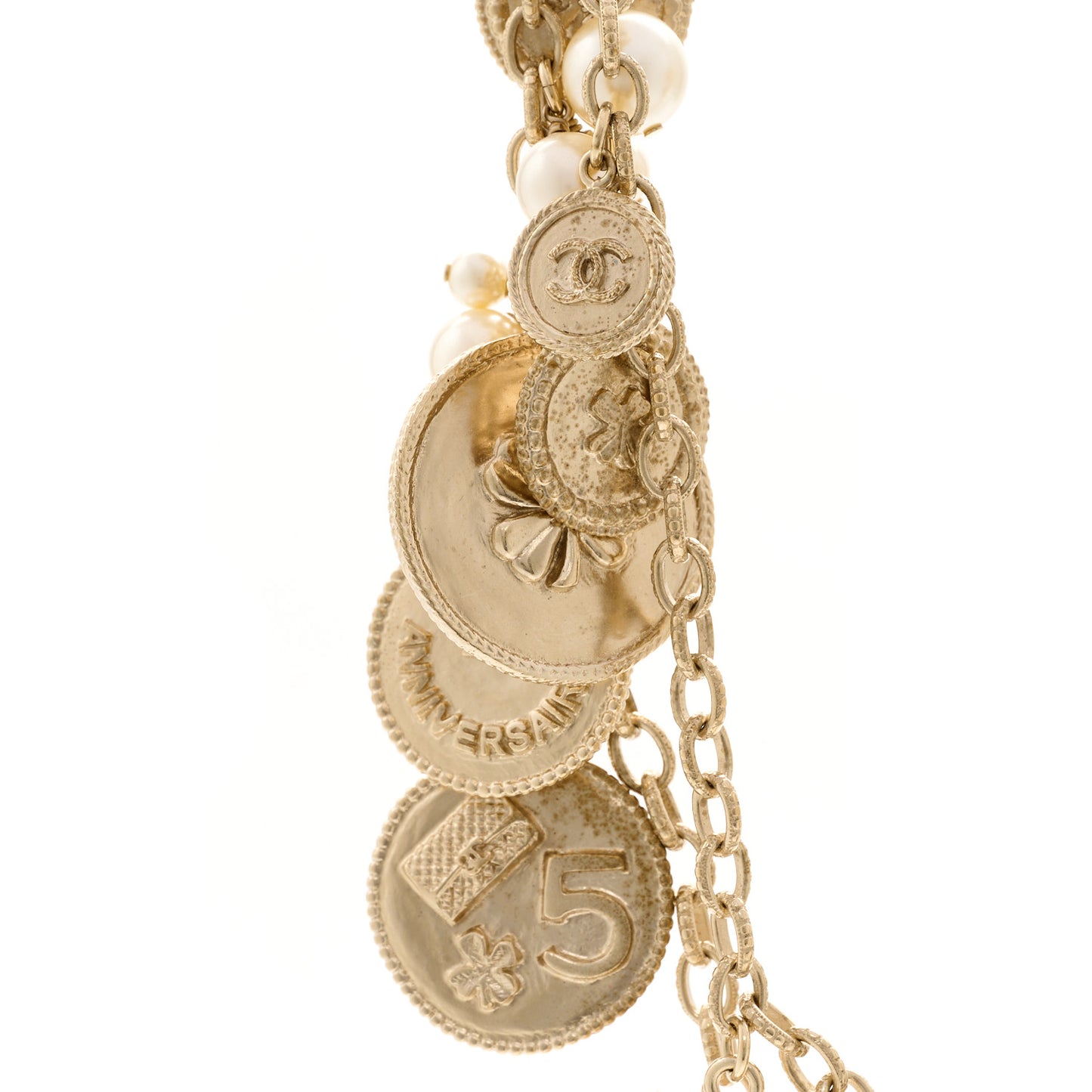 CC Medallion 100 Anniversary Chain Necklace Gold