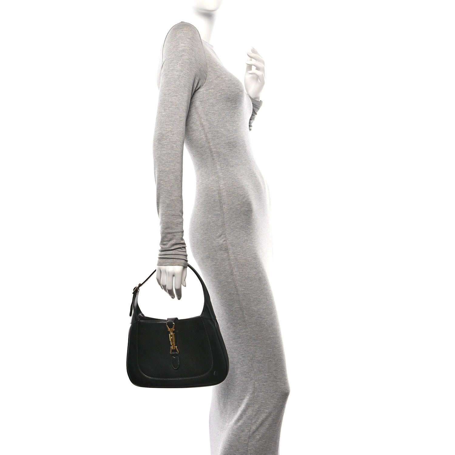 Gucci Boarded Dyana Lux Calfskin Small Jackie 1961 Hobo Black 2 of 10