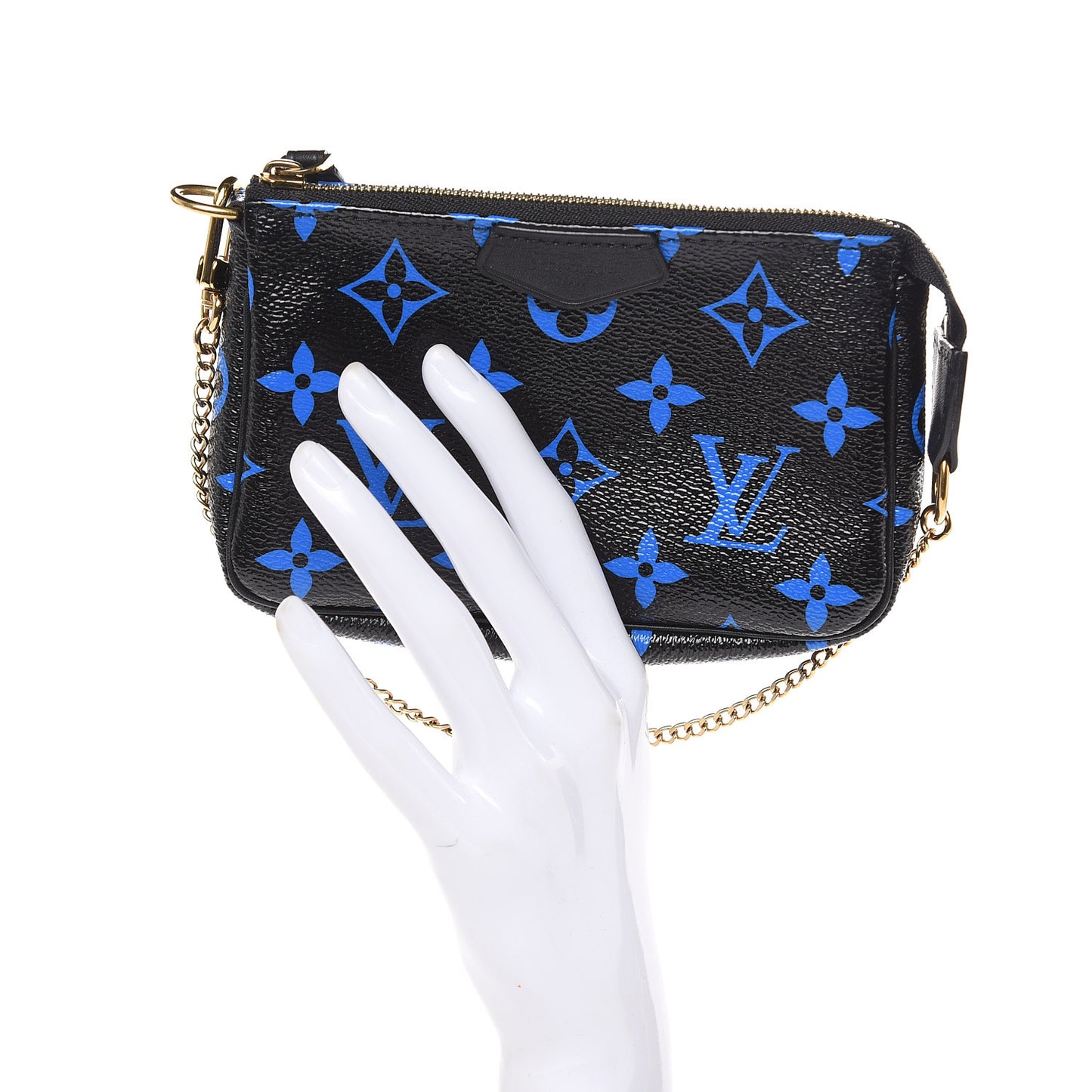 Colored Monogram Mini Pochette Accessories Blue Black