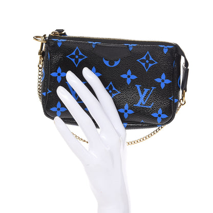 Louis Vuitton Colored Monogram Mini Pochette Accessories Blue Black 2 of 9