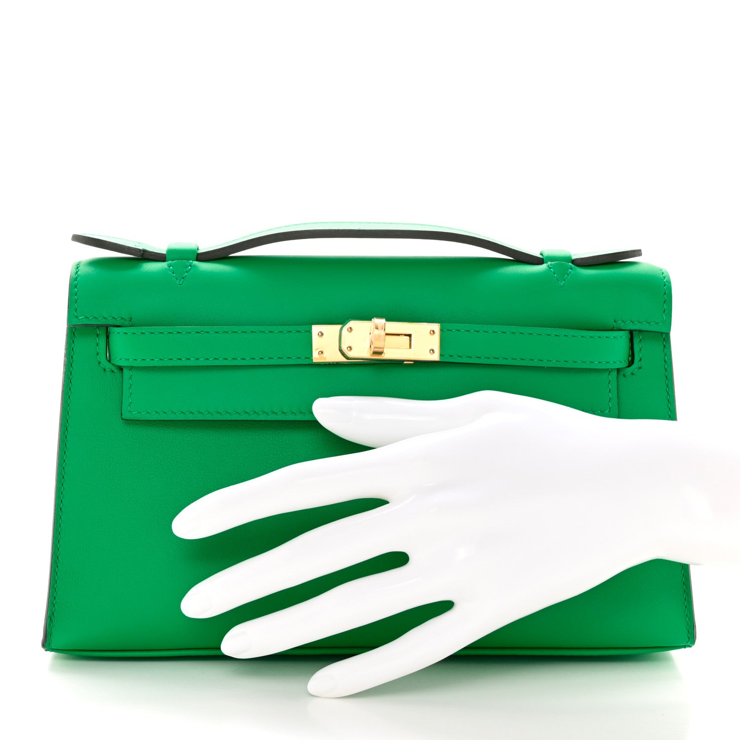 Hermes Swift Kelly Pochette Clutch Menthe 2 of 7