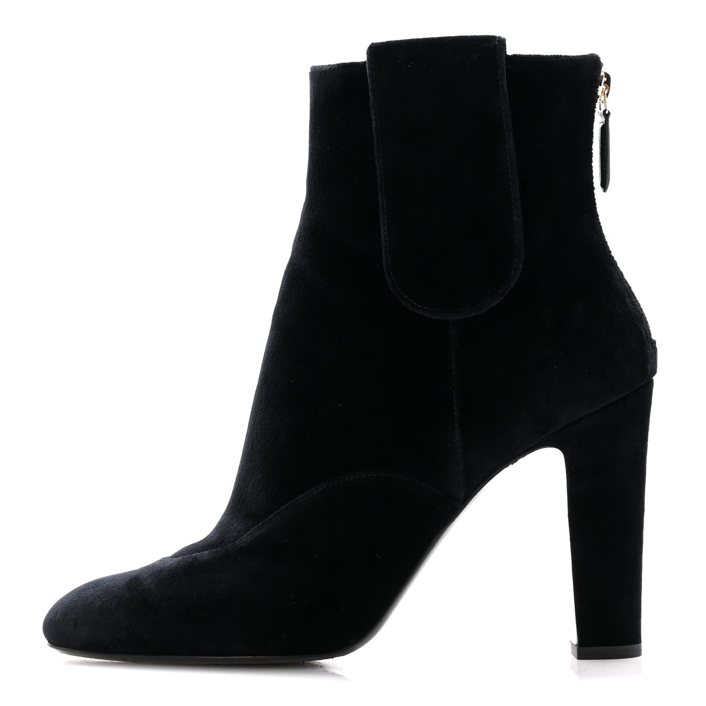Velvet Short Boots 40.5 Black