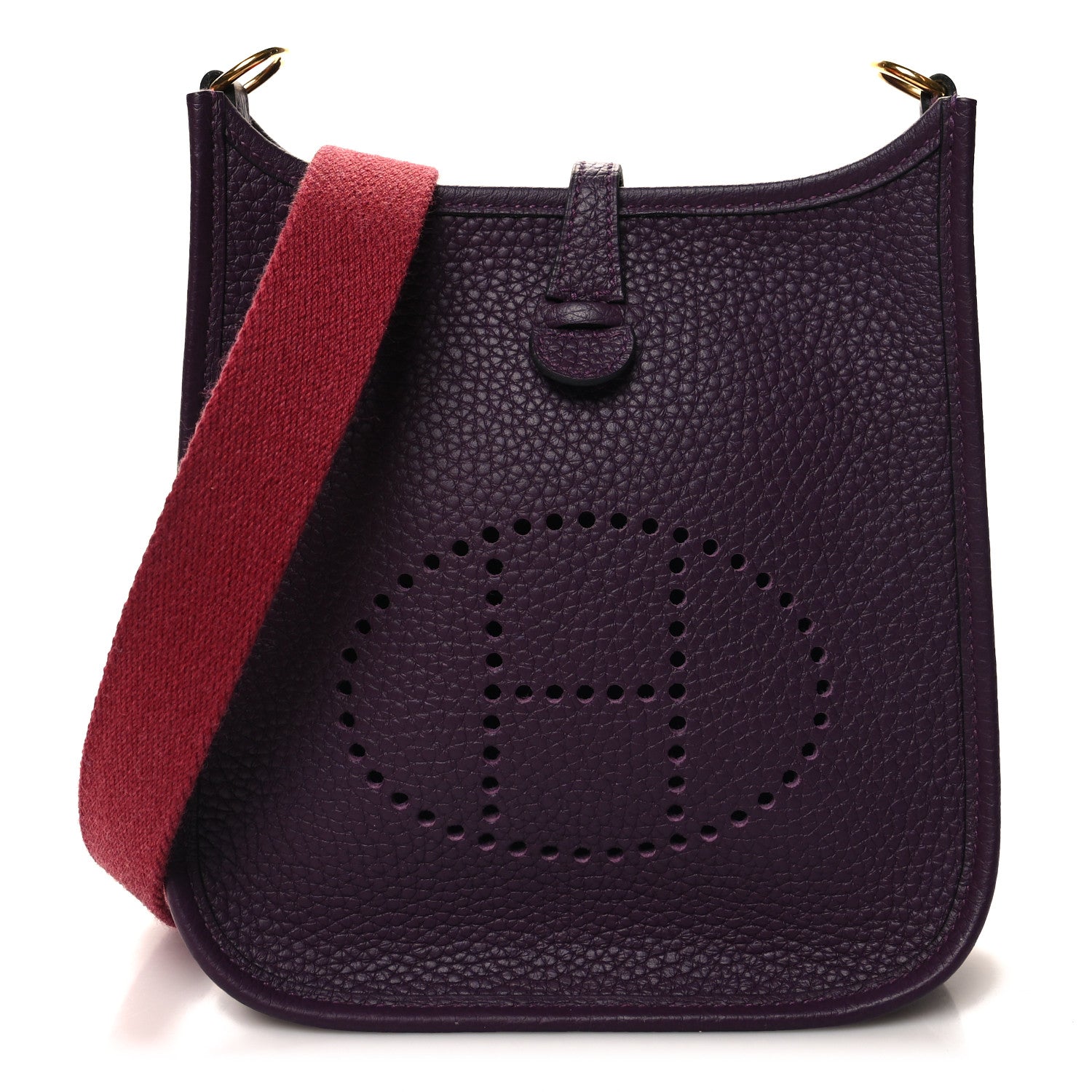 Hermes Taurillon Clemence Amazone Evelyne TPM Cassis Rouge Grenat 1 of 11
