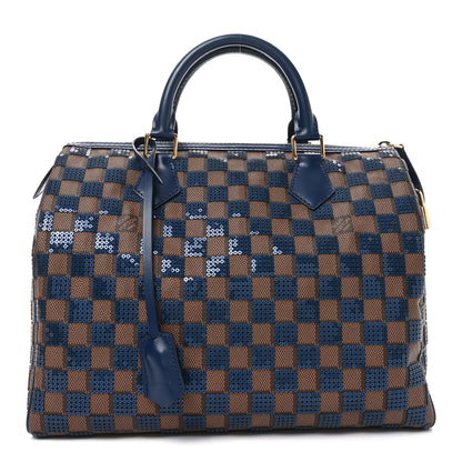 Louis Vuitton Damier Paillettes Speedy 30 Blue 1 of 9