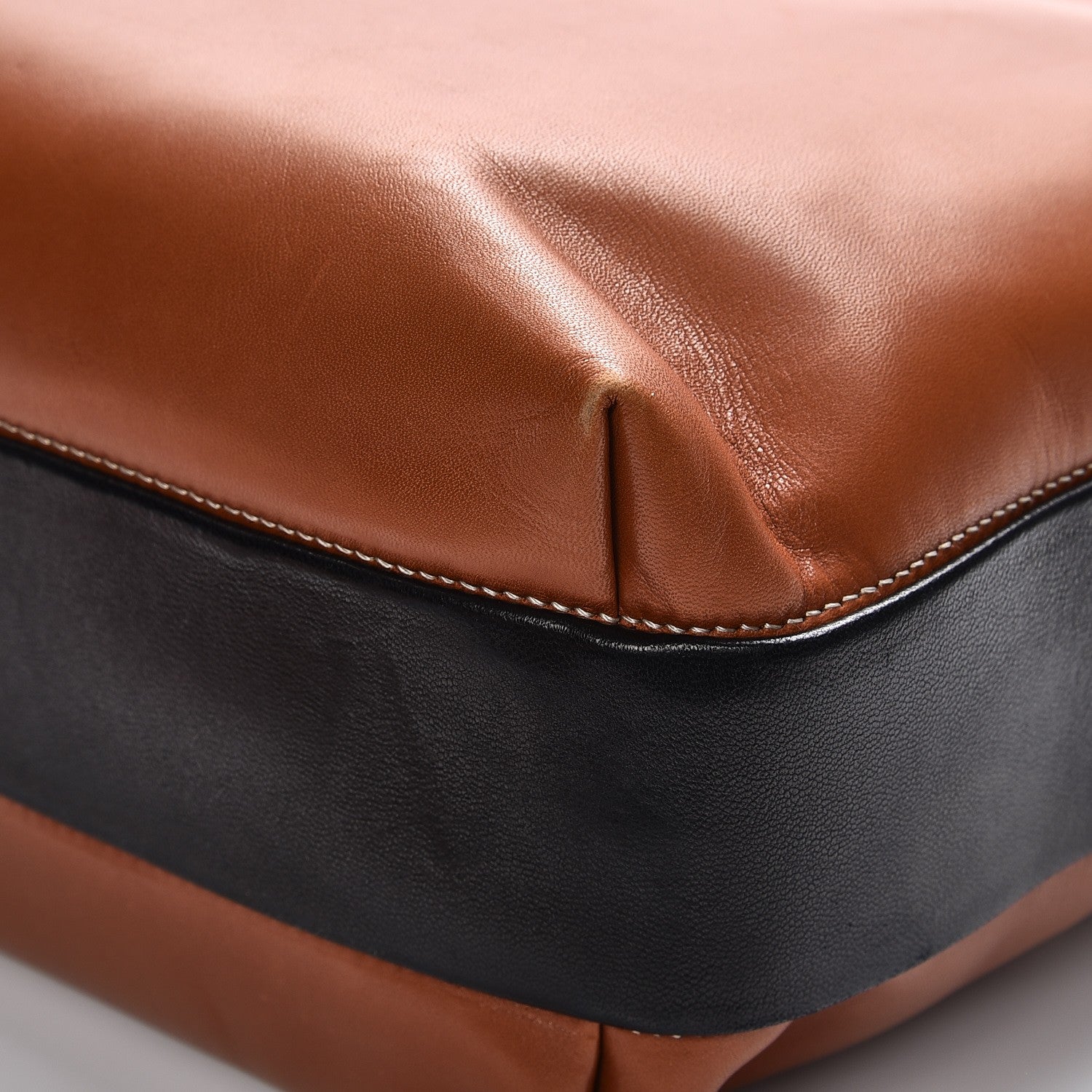 Celine Lambskin Calfskin Band Twisted Cabas Tan 13 of 14