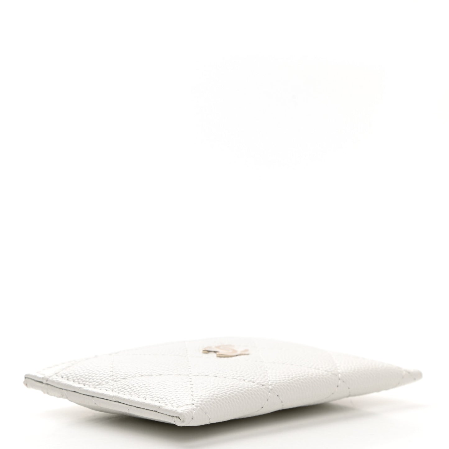 Caviar Quilted Card Holder White