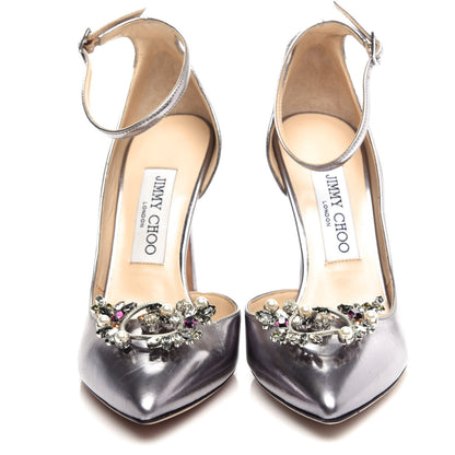 Jimmy Choo Mirror Calfskin Rosa 100 Pumps 37 5 of 10