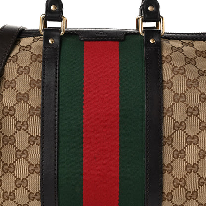Gucci Monogram Vintage Web Medium Boston Dark Brown 8 of 10