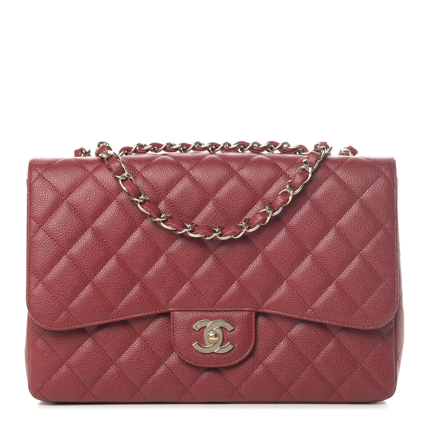 Chanel Caviar Quilted Jumbo Single Flap Red 1 of 4