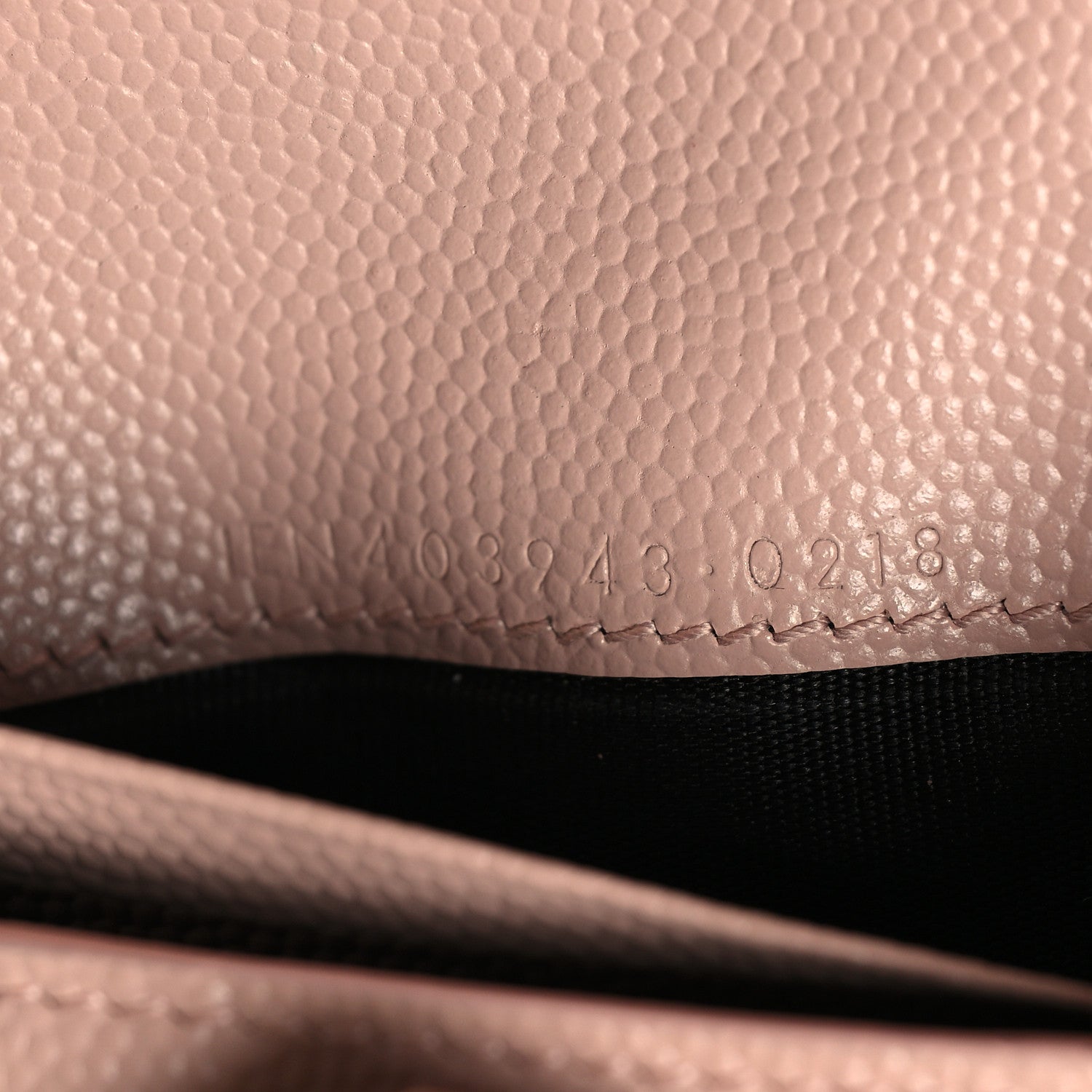 Saint Laurent Grain De Poudre Matelasse Chevron Monogram Compact Tri Fold Wallet Pale Pink 8 of 9
