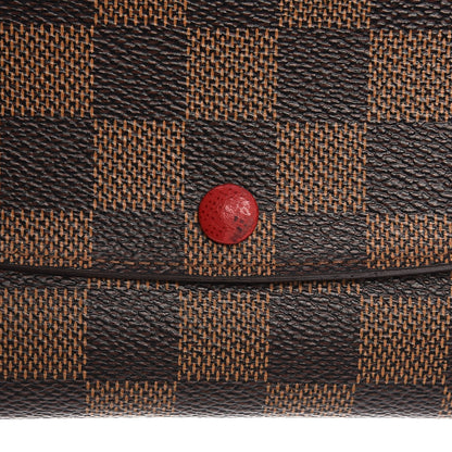 Louis Vuitton Damier Ebene Emilie Wallet Red 9 of 10