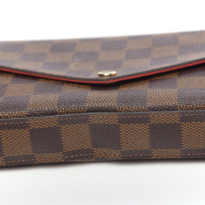 Louis Vuitton Damier Ebene Pochette Felicie Chain Wallet 9 of 14
