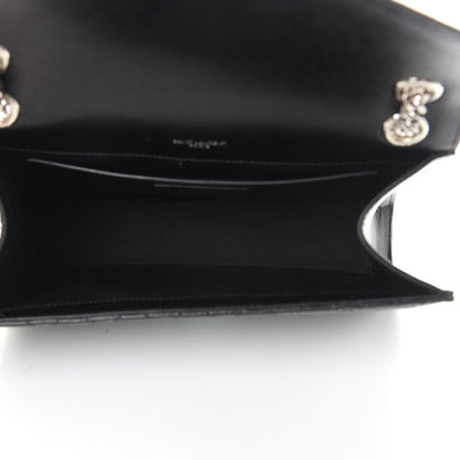 Saint Laurent Grain De Poudre Textured Mixed Matelasse Triquilt Medium Monogram Satchel Black 6 of 12