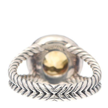 David Yurman Sterling Silver Diamond Citrine 8mm Petite Cerise Ring 54 7 3 of 4