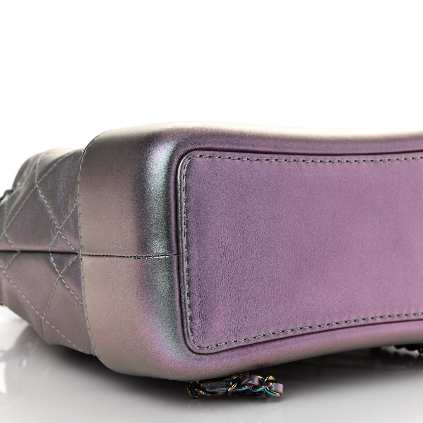Iridescent Lambskin Calfskin Small Quilted Gabrielle Backpack Light Purple