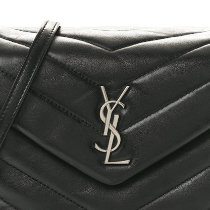 Saint Laurent Calfskin Y Quilted Monogram Toy Loulou Crossbody Bag Black 10 of 13