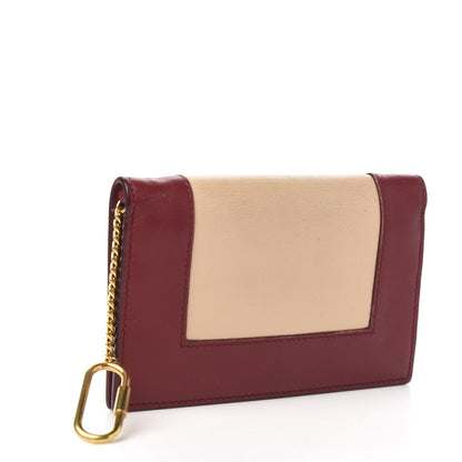 Celine Smooth Lambskin Frame Coin Card Purse Burgundy 2 of 7