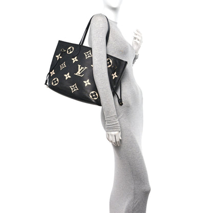 Louis Vuitton Empreinte Monogram Giant Neverfull MM Black Beige 2 of 10