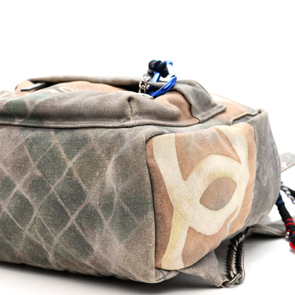 Chanel Graffiti Printed Canvas Medium Backpack Grey 9 of 11