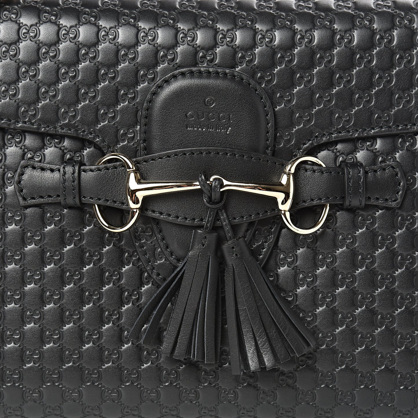 Microguccissima Medium Emily Chain Shoulder Bag Black