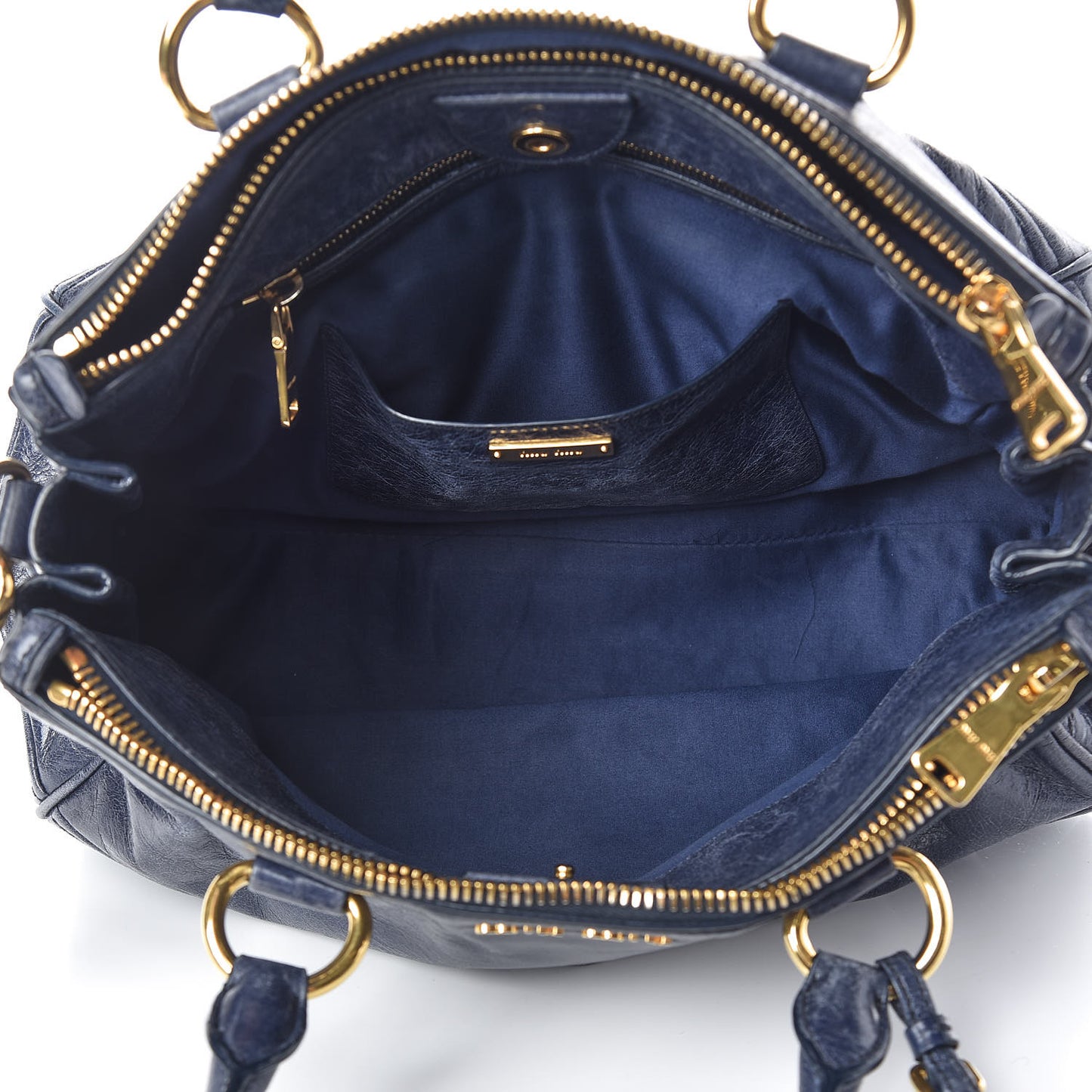 Vitello Shine Top Handle Satchel Bleuette