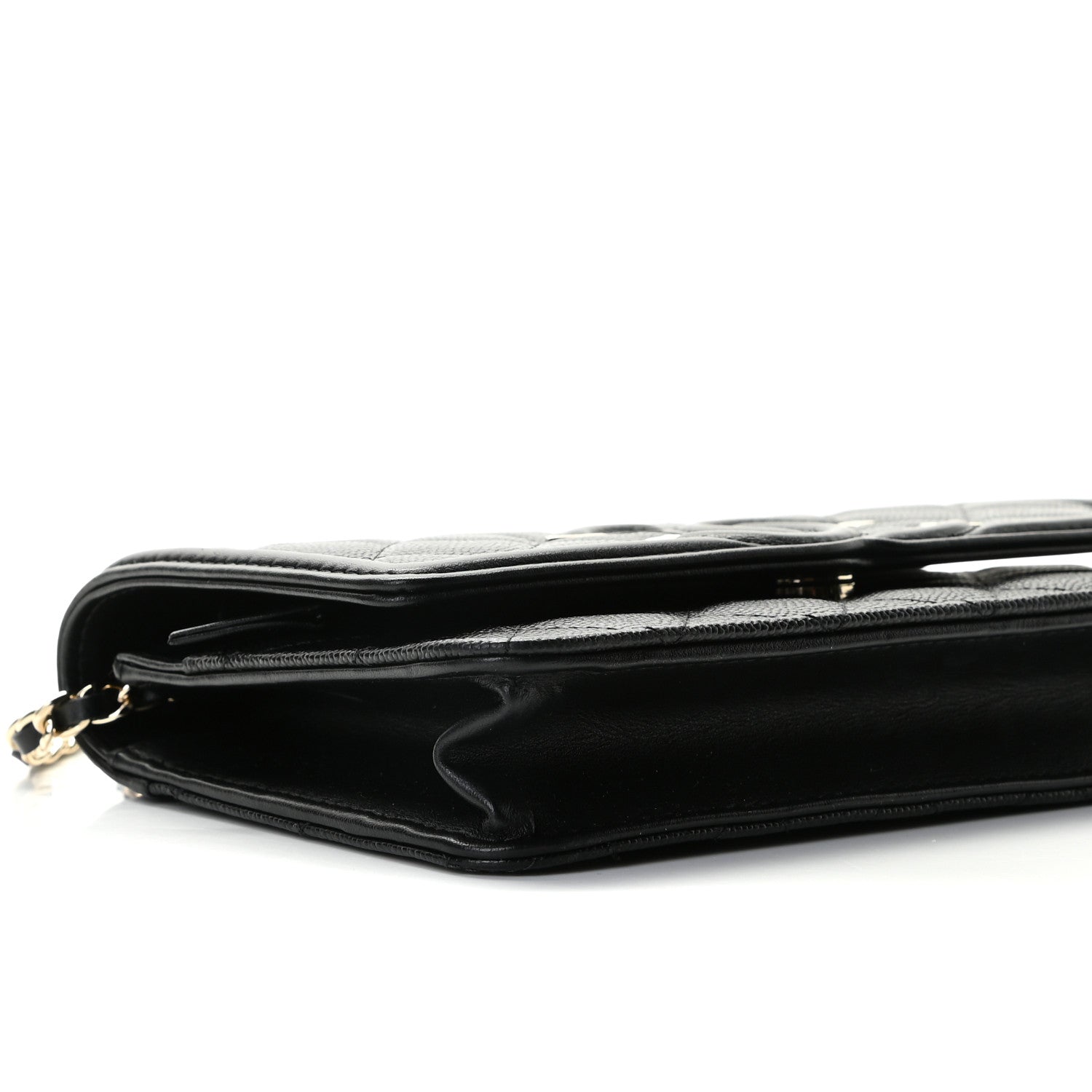 Chanel Caviar Quilted CC Filigree Wallet On Chain WOC Black 4 of 8