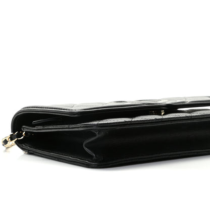 Chanel Caviar Quilted CC Filigree Wallet On Chain WOC Black 4 of 8