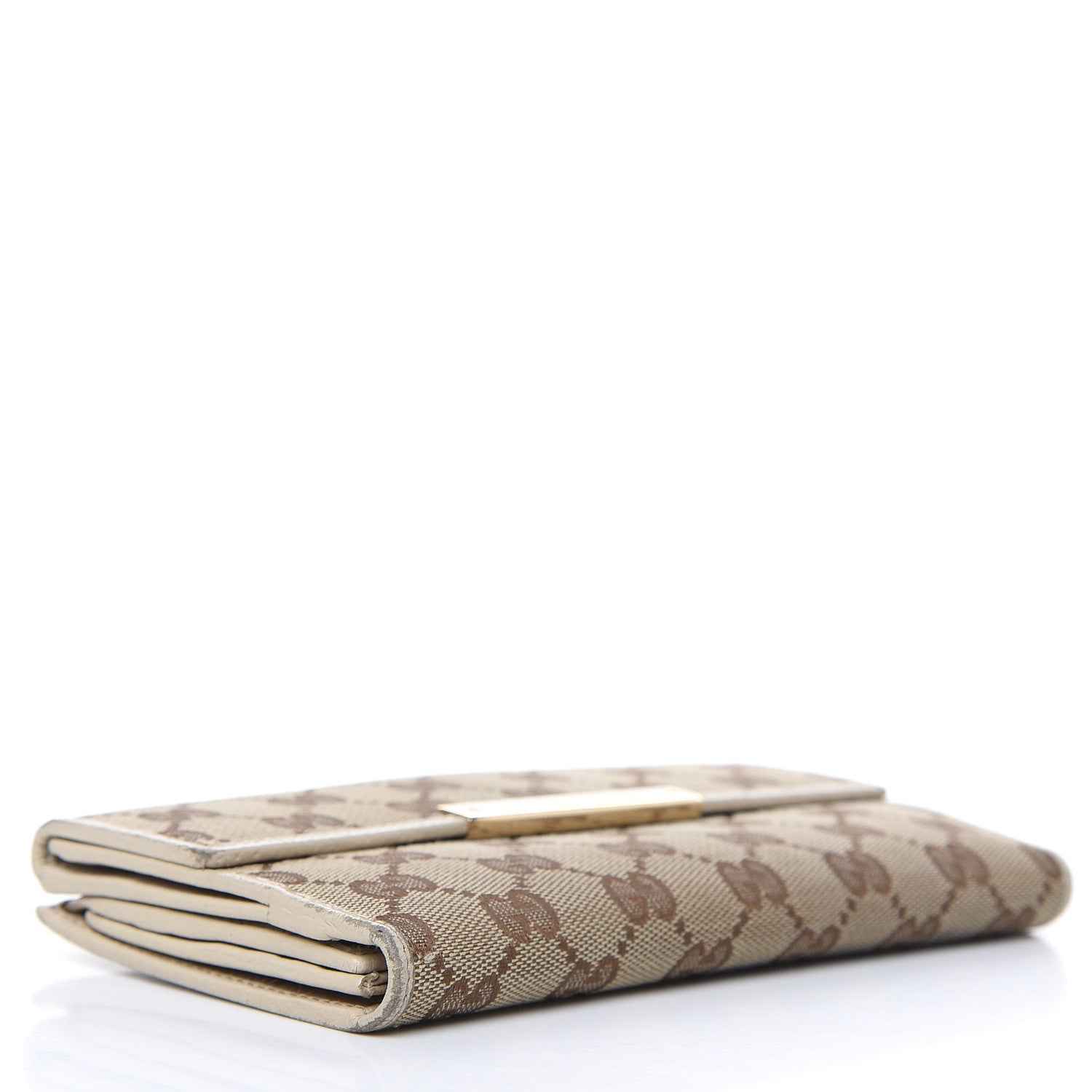Gucci Monogram Metal Bar Continental Flap Wallet Off White 4 of 17