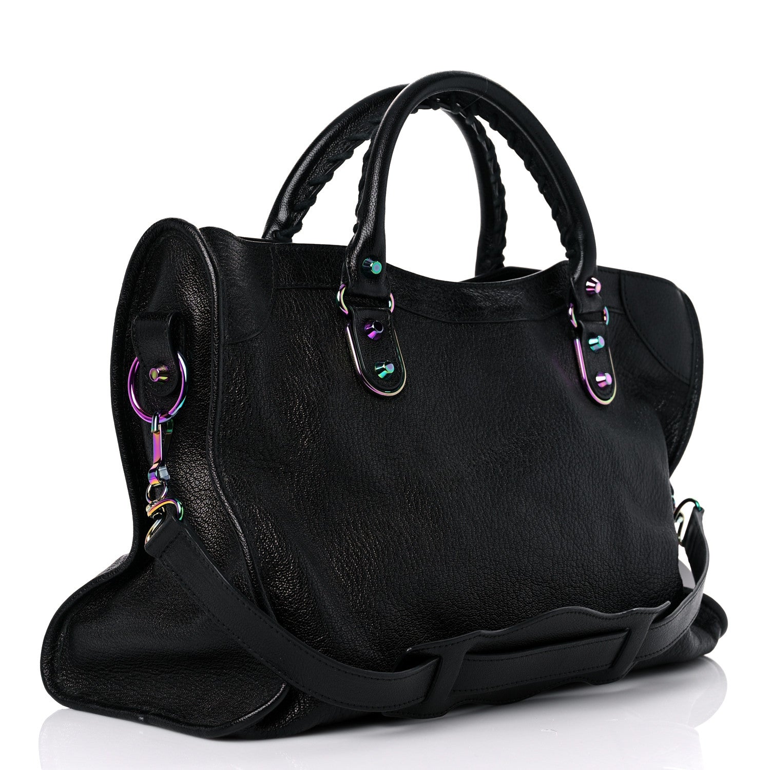 Balenciaga Chevre Iridescent Metallic Edge Hardware City Black 3 of 13