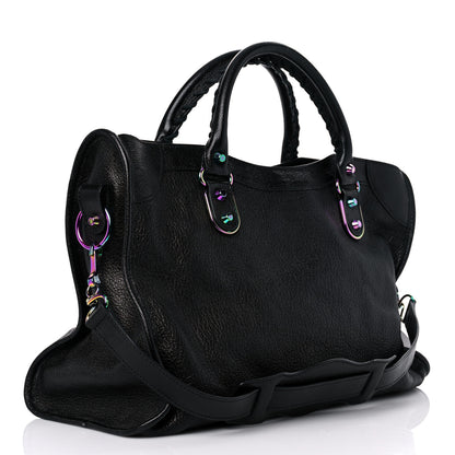 Balenciaga Chevre Iridescent Metallic Edge Hardware City Black 3 of 13