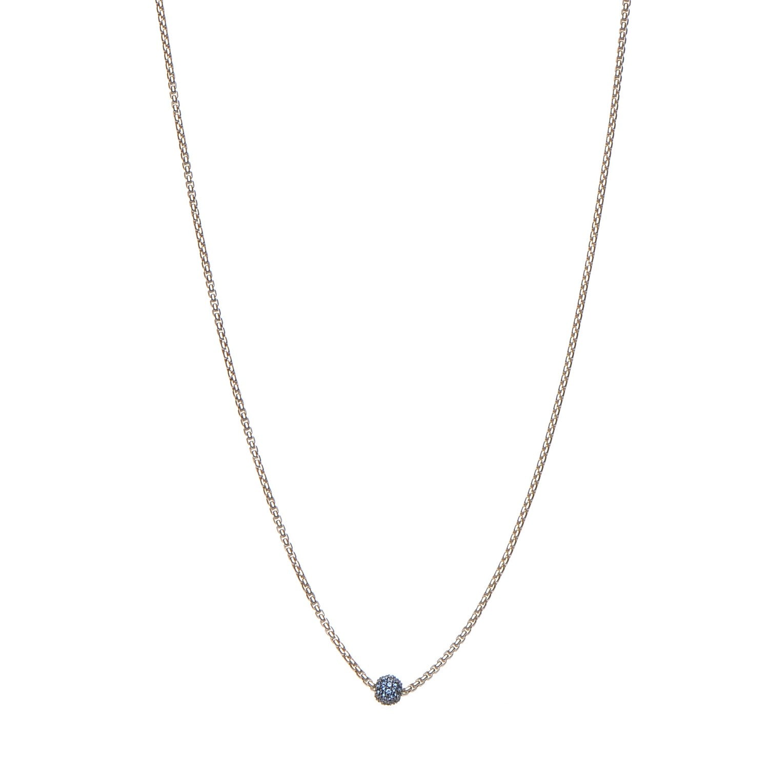 David Yurman Sterling Silver Blue Sapphire 6mm Petite Pave Necklace 1 of 5