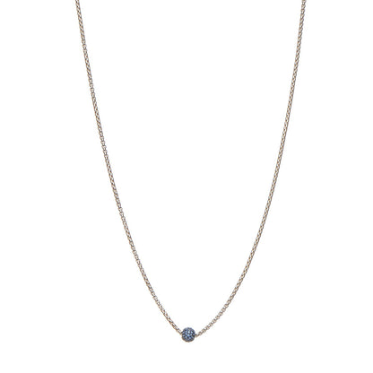 David Yurman Sterling Silver Blue Sapphire 6mm Petite Pave Necklace 1 of 5