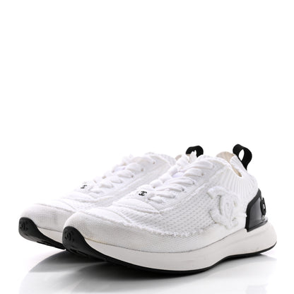 Chanel Fabric Logo Sneakers 39 White 3 of 16