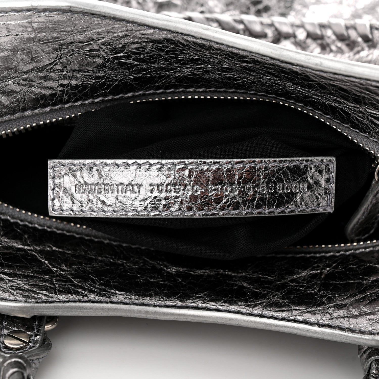 Balenciaga Agneau Arena Crystal Neo Cagole Handbag XS Silver 7 of 10