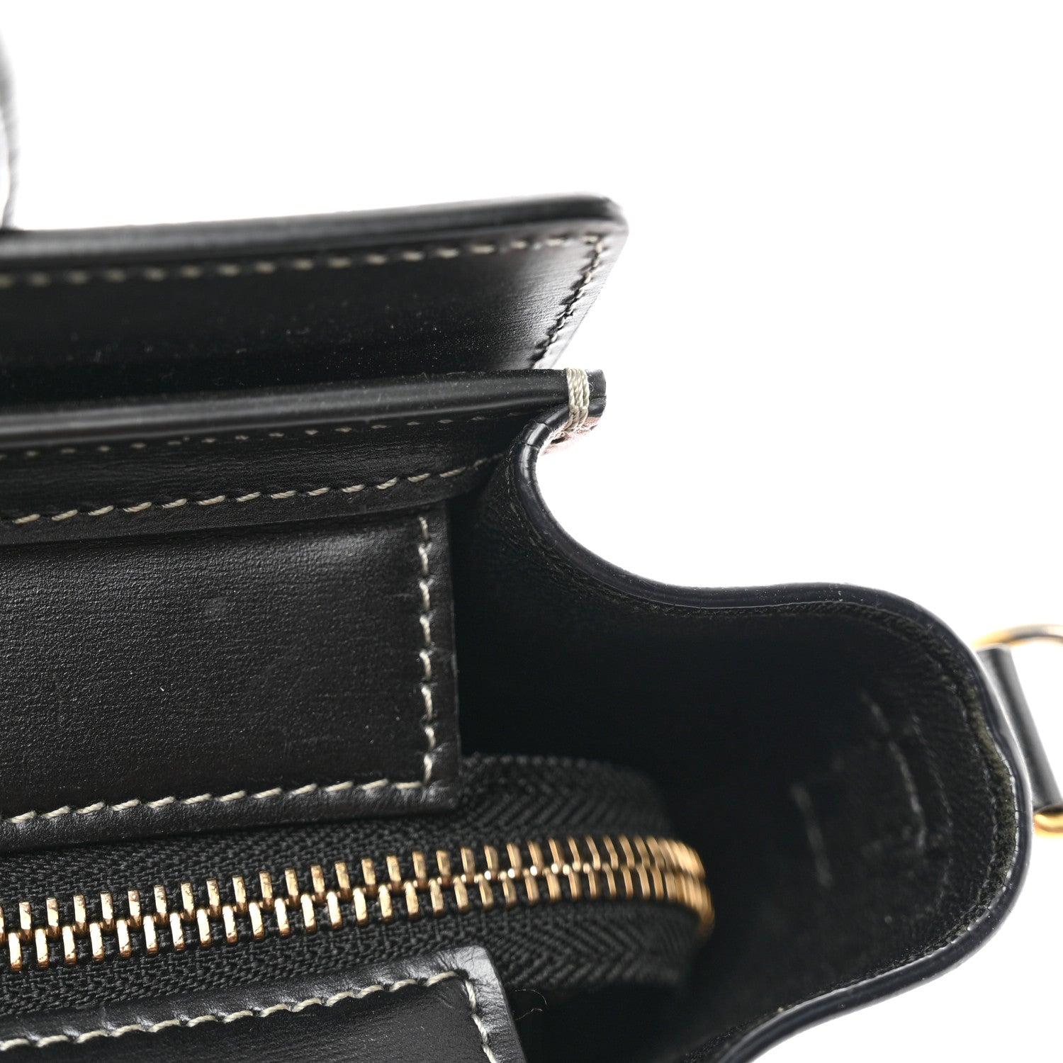 Celine Glazed Calfskin Nano Bi-Color Luggage Black Taupe 10 of 10