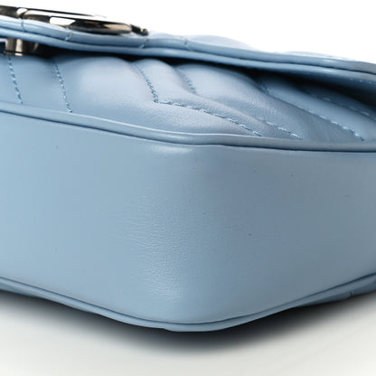 Gucci Calfskin Matelasse Super Mini GG Marmont Shoulder Bag Porcelain Light Blue 9 of 9