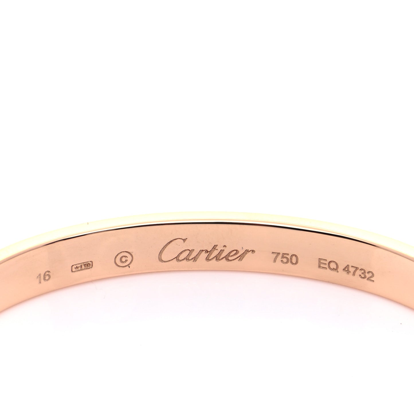 18K Pink Gold LOVE Cuff Bracelet 16