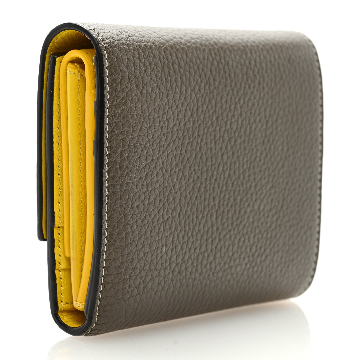 Drummed Calfskin Small Multifunction Folded Wallet Souris