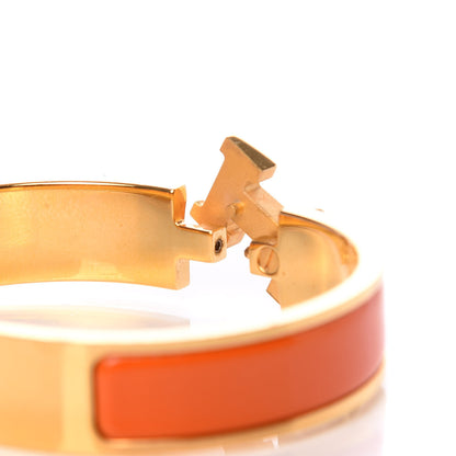 Hermes Enamel Narrow Clic Clac H Bracelet GM Orange 5 of 5