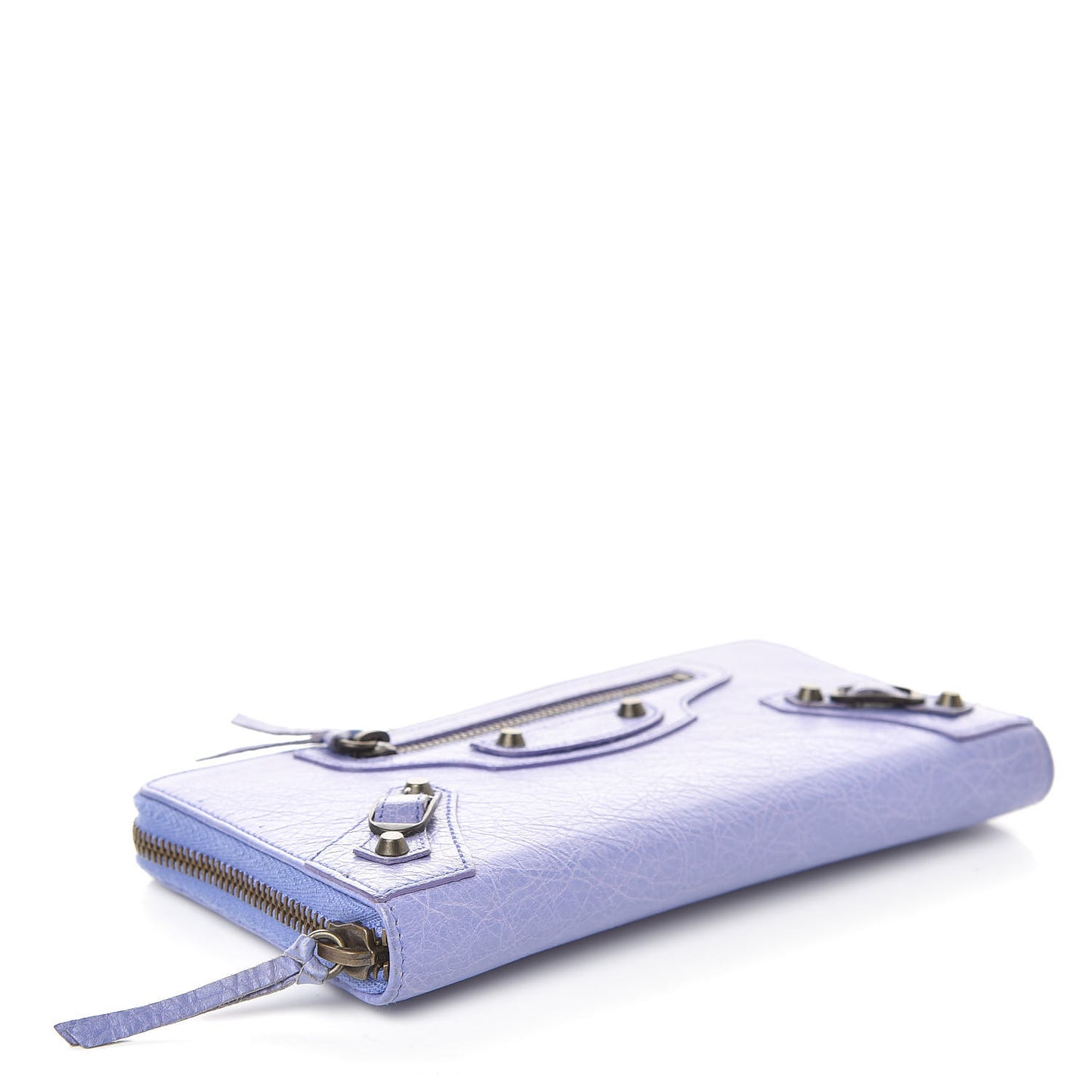 Agneau Classic Hardware Continental Zip Around Wallet Mauve