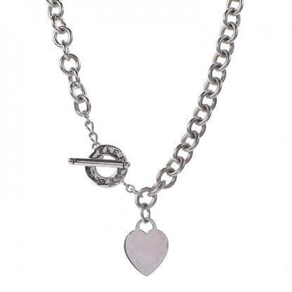 Tiffany Sterling Silver Heart Tag Toggle Necklace 1 of 6