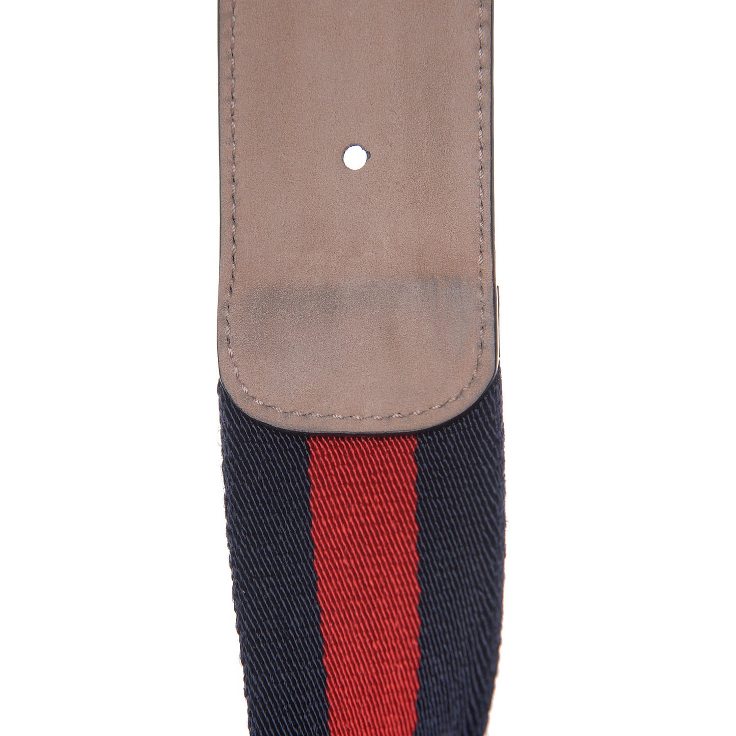 Calfskin Web Interlocking GG Belt 115 46 Navy Red