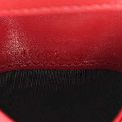 Gucci Calfskin Matelasse GG Marmont Card Case Wallet Hibiscus Red 7 of 16