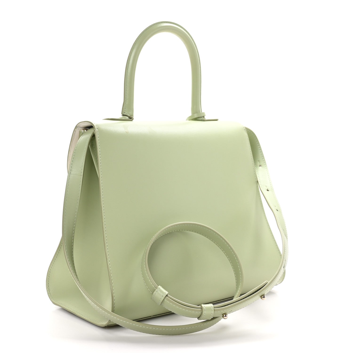 Delvaux Box Calfskin Mirage MM Brillant Satchel Amande Ivory 3 of 12